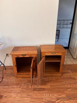 (2) White Clad Ice Box Cabinets