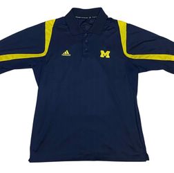 Adidas Climacool Michigan Wolverines Polo Shirt Mens XL Shirt Blue Yellow