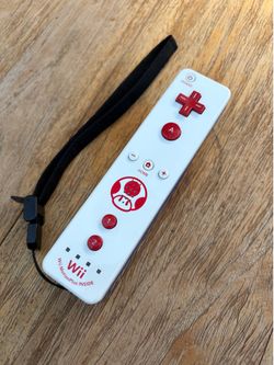 Nintendo Wii Toad Edition Controller w/ Strap Tested  Works!