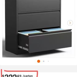 3 Drawer Black Metal Lateral File Cabinet