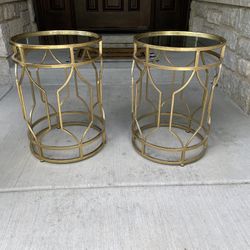 Two Gold End Tables