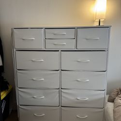 12 Drawer Bedroom Dresser, White, Fabric Storage Organizer