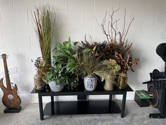 Large Decorative Faux Plant & Vase Lot – 12 Pieces (Home Staging / Décor Bundle)