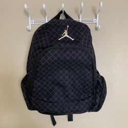 Air Jordan Men Backpack Grey Black Polyester. Used Good Condition.