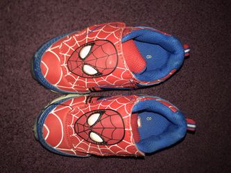 Toddler size 8 spiderman shoes