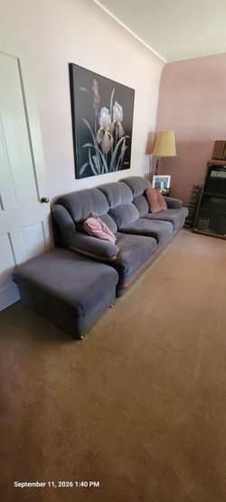 Blue Sofa & Ottoman
