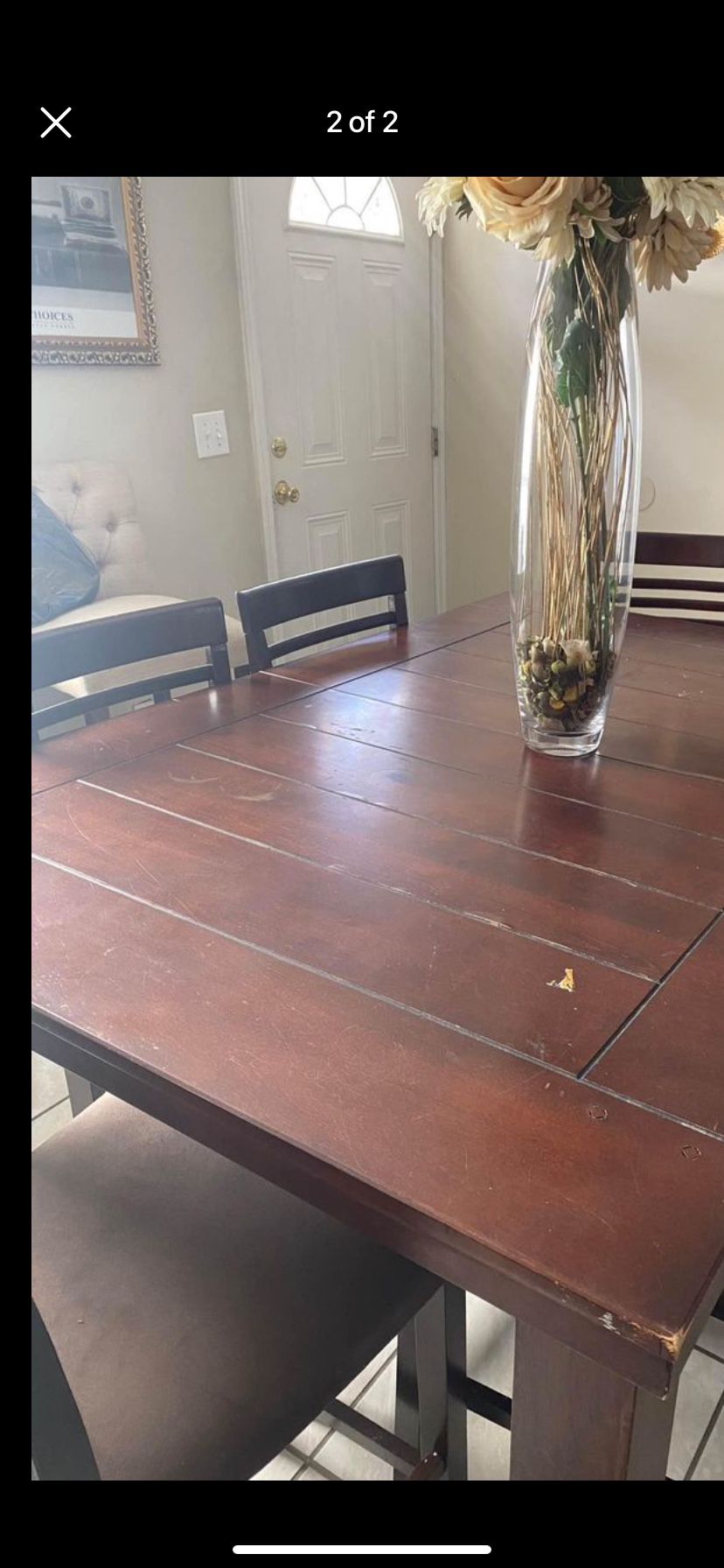 Pub Style/Counter Height Dining Room Table W Chairs 