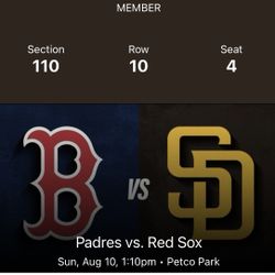 San Diego Padres Vs Boston Red Sox Field VIP Tix 8/10 Sunday Game