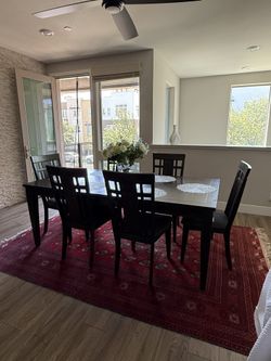 Brown/Espresso Dining Table With 6 Chairs