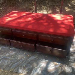 Twin Bed Wood With Drawers And Mattress