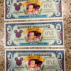 disney dollars mickey's 65th 1993 series