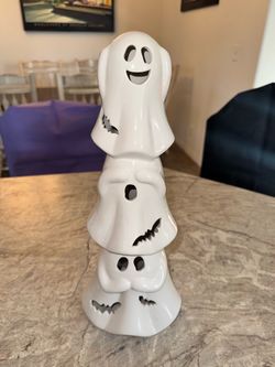 Stacked Ghost Ceramic Halloween Decoration