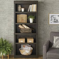 5 Shelf Bookcase Bookshelf With Adjustable Shelves - NEW