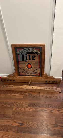 Miller Lite Billiards Pool Cue Stick Rack Wall Mount
