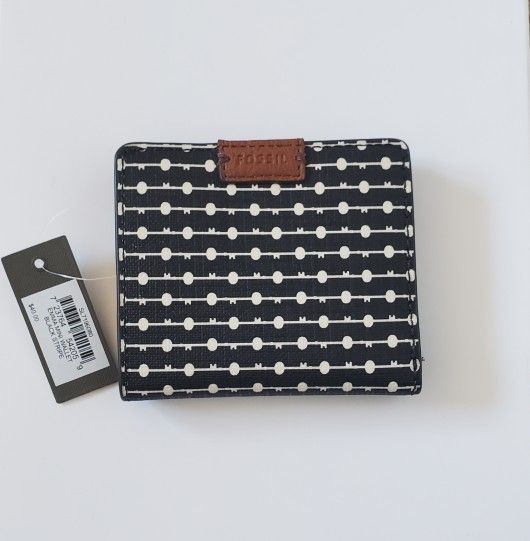 Fossil Women's Emma RFID Mini Wallet, Black Stripe