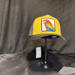 Premium Yellow Trucker Cap with Exotic Parrot Patch