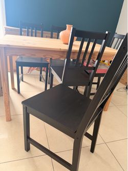 Dining table and chairs