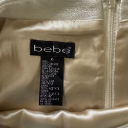 Bebe Beige Leather Skirt Size 6