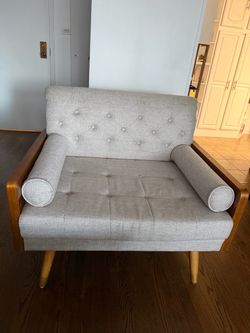 Set of 2 Beige Upholstered Accent Chairs