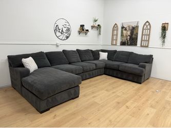 Huge Dark Gray Sectional Couch - Free Delivery