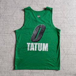 NBA Basketball Boston Celtics #0 Tatum Men’s Green Tank Top Jersey Shirt LARGE