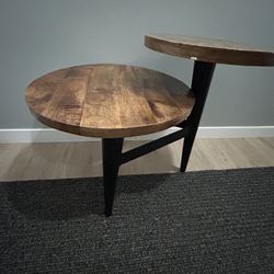 Side Table Metal and Wood 