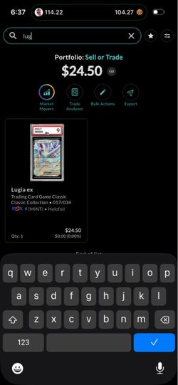 Pokemon PSA 9 Lugia EX