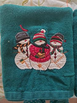 Christmas Snowman towels