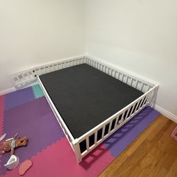 Toddler bed frame and mattress