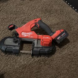 Milwaukee Fuel Brushless Band Saw. With  M18 Red Lithium Battery