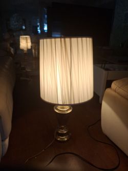 Modern Table Lamp with Pleated White Shade