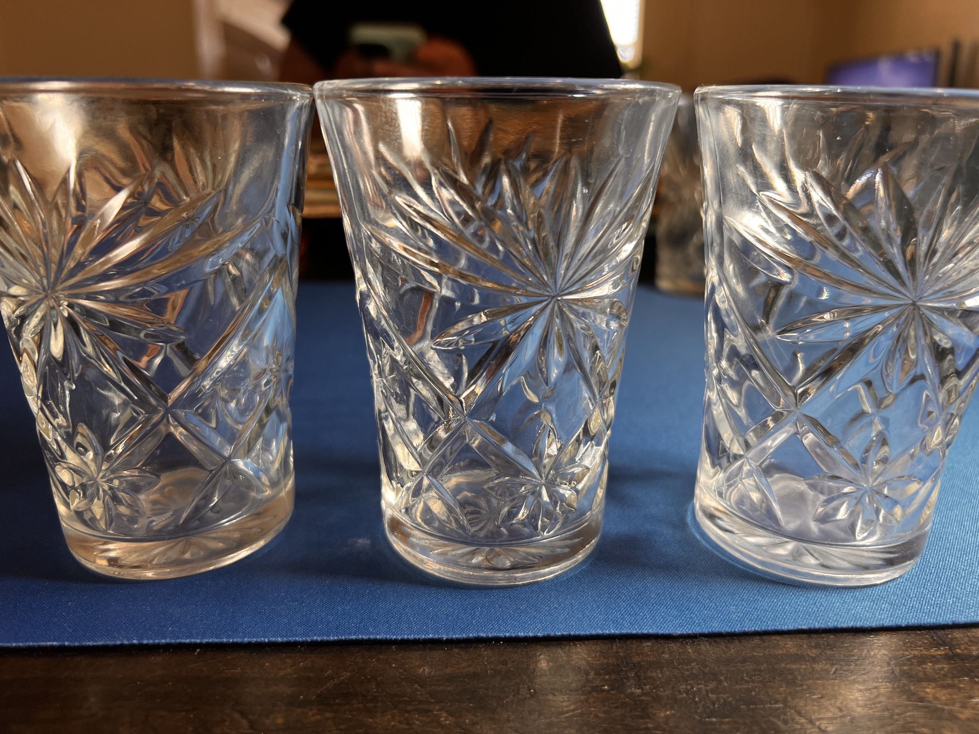  Vintage Anchor Hocking EAPC Early American PRESCUT Juice Glasses