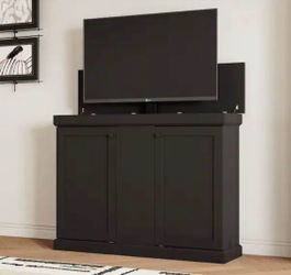 Black TV Stand Fits TVs up to 40-50 in. with Lift Cabinet and Remote Control