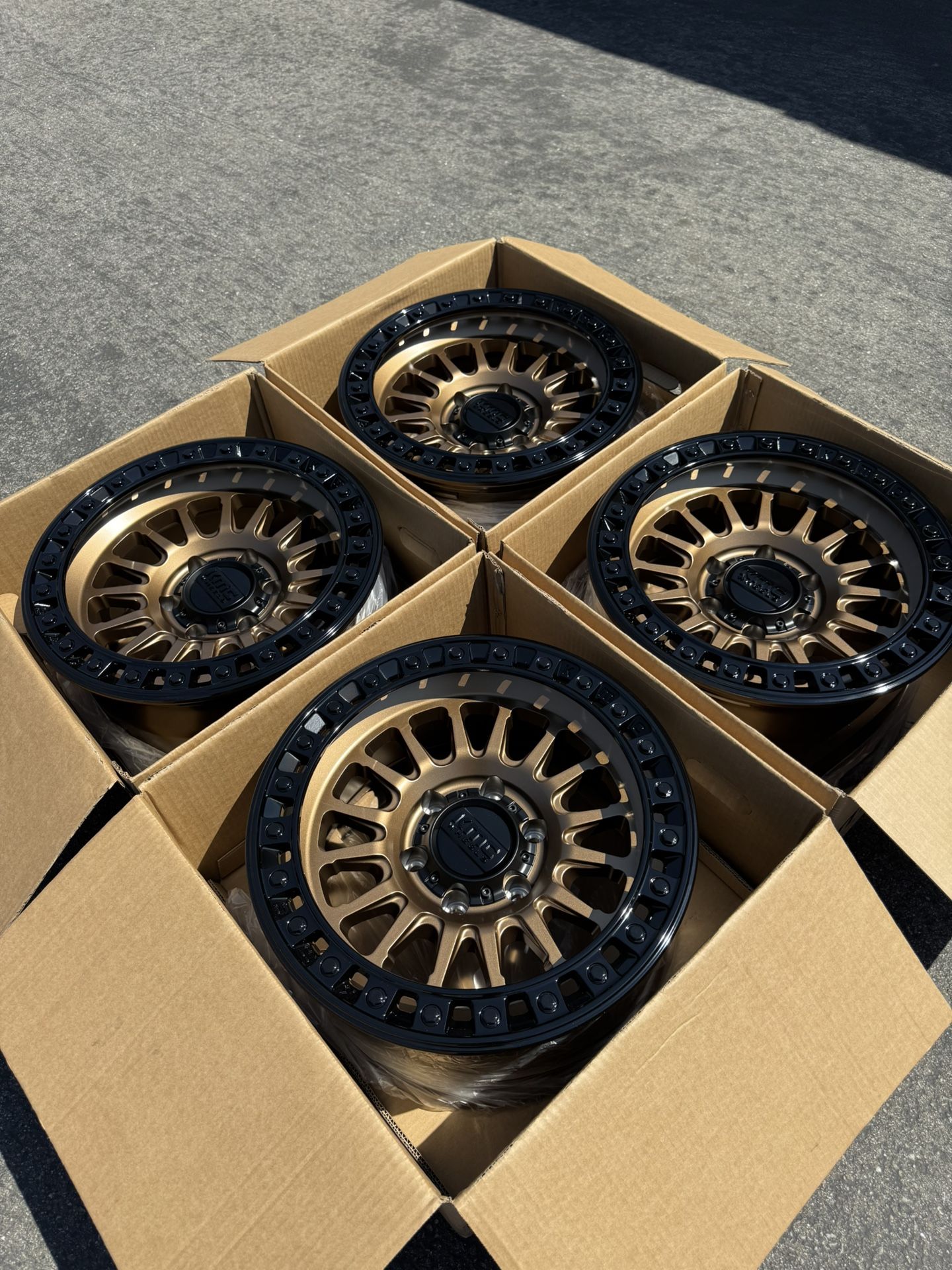 New 17” KMC KM522 IMS Bronze Wheels 6 lug Chevy GMC Toyota Ford F-150 Raptor available new in box