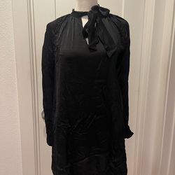 Black Tunic Silk-like Dress
