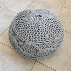Gray Pouf Ottoman 