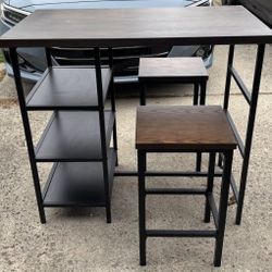 Mainstays 3 Piece Dining Pub Set Counter Height with Backless Barstools, Espresso