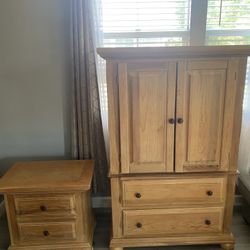 Solid Wardrobe/armoire And Nightstand