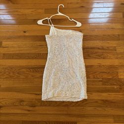 Mini Sparkly White Dress