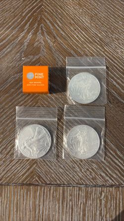 100 Gram Bar + 3 (2014) Silver Eagles 1oz Silver Coin