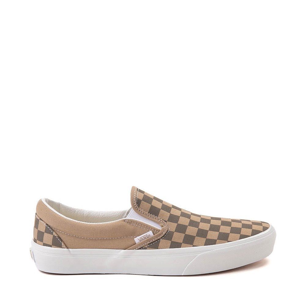 Vans Slip-On Checkerboard Skate Shoe Sneaker, Block Brown, Women's 6.5 US 