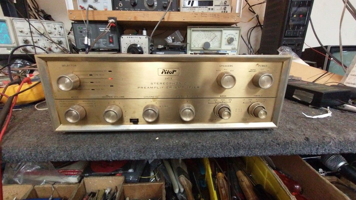 Vintage 1959 Pilot 245a Stereo Vacuum Tube Integrated Amplifier. Serviced. Works.