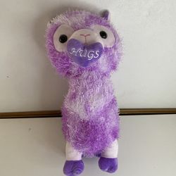 Kellytoy Valentines Day Eyelash Llama Plush Stuffed Animal 12" Purple Hugs Heart