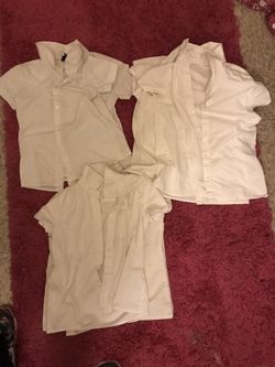 12 white poplin collar shirts