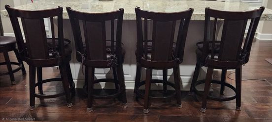 Set of 4 Morgan Wood Swivel Bar Stools 24" plus a bonus one