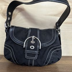 Coach 10296 SMALL Vintage Soho Black Signature C Canvas Shoulder/Tote Bag Purse