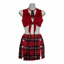 Sexy Teacher Adult Women’s Halloween Costume. Size Medium (New) *Top *Skirt *Tie *Thigh High Socks.