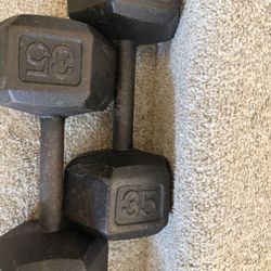 35 Lb Pair Dumbbells 