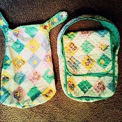 Cabbage Patch Kids Quilted Cloth Diaper Bag & Doll Carrier Pouch (1980s Vintage)