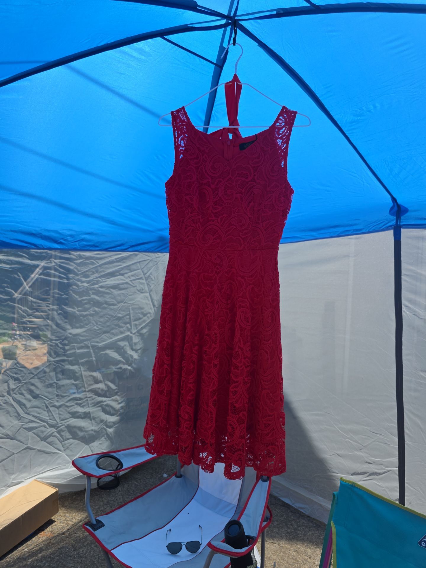 Red Lace Dress XS